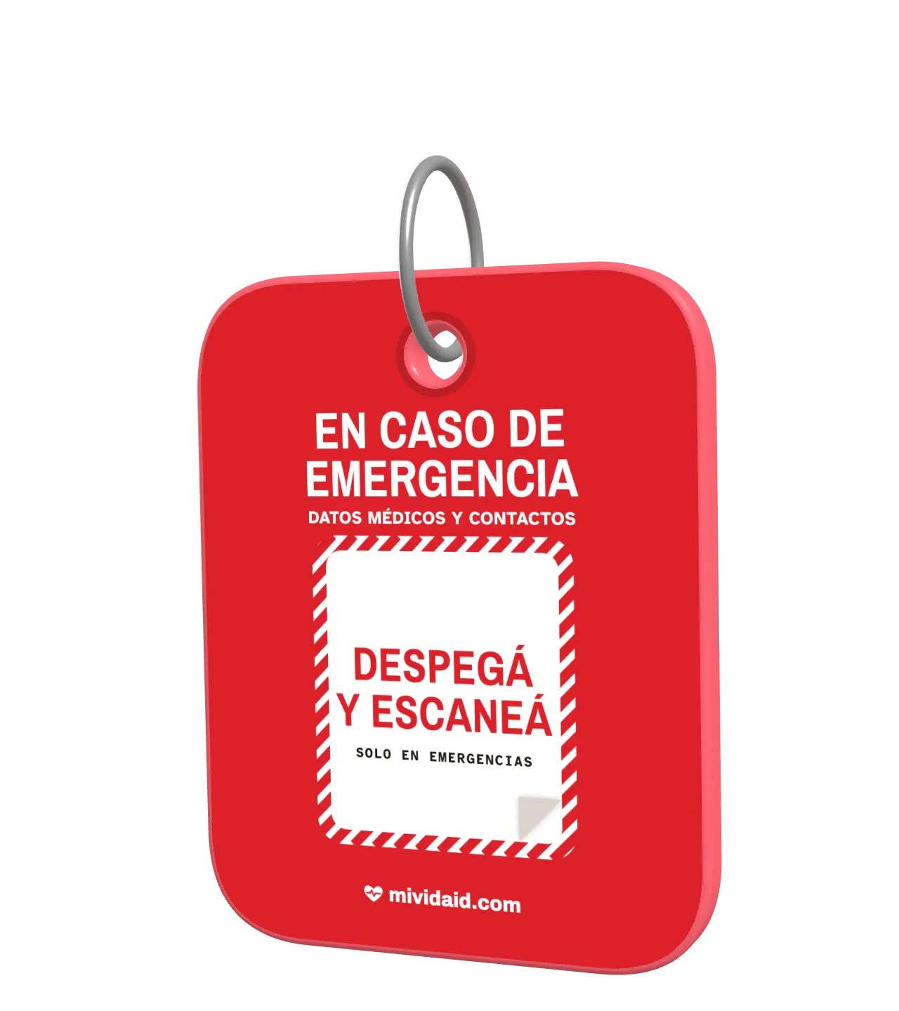 Llavero rojo de Mi Vida ID para las llaves del carro